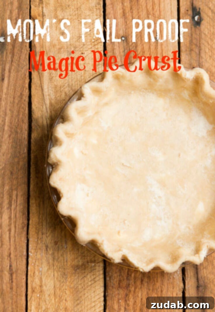 Mom's Foolproof Magic Pie Crust 2 ooking for a no fail pie crust-have no fear! This recipe was passed down from my mom and it is the best Magic Pie Crust out there.