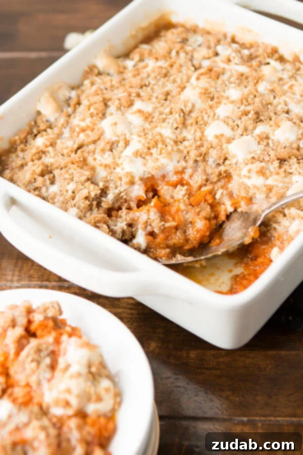 Candied Orange Sweet Potatoes 4 Our family's absolute favorite sweet potato casserole with marshmallows and a brown sugar crumb!