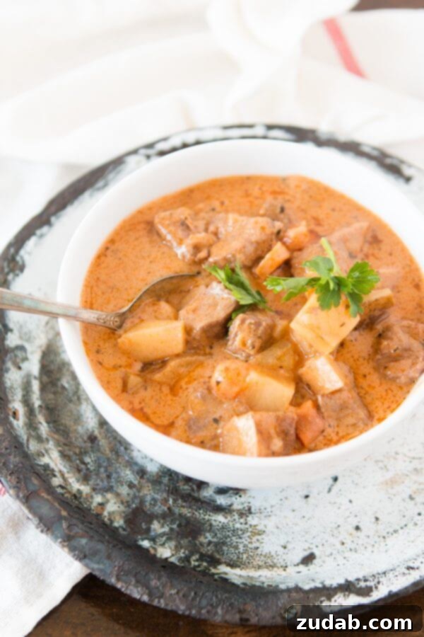 Rich and Flavorful Beef Stew Close-up of Hearty Beef Stew with Tender Meat and Vegetables