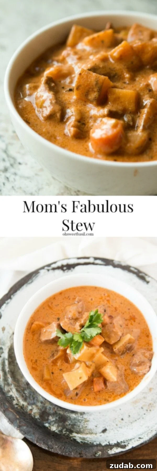Mom's Signature Simmered Stew 4 Serve Mom's Fabulous Stew with Cheesy Herb Bread for an unforgettable meal.
