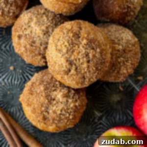 Apple Cider Donut Muffins A beautifully presented Apple Cider Donut Muffin with a perfect domed top, glistening with cinnamon sugar, and ready to be served.