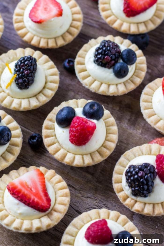 Petite Fruit Tartlets 5 Mini fruit tarts made with frozen tart shells, sweet vanilla pudding filling, and fresh fruit.