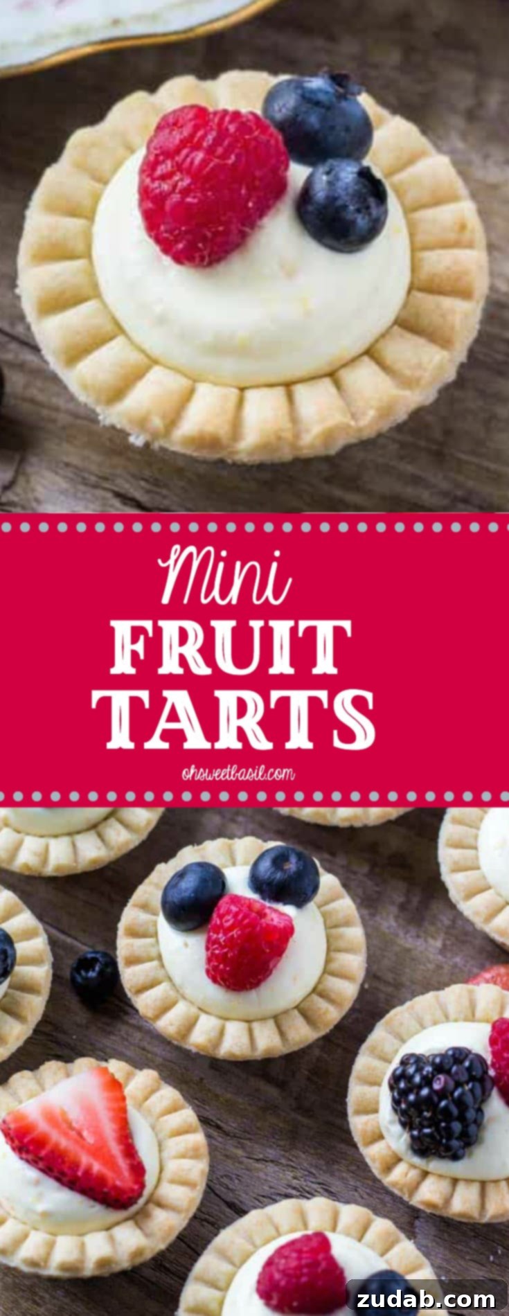 Petite Fruit Tartlets 7 Mini fruit tarts are super easy to make and so delicious. Flaky pastry, creamy vanilla filling, and fresh berries.