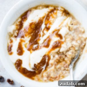 Guilt-Free Cinnamon Swirl Oats 7 A delicious and healthy Lightened Up Cinnamon Roll Oatmeal with a creamy glaze