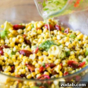 Grilled Corn Avocado Tomato Salad