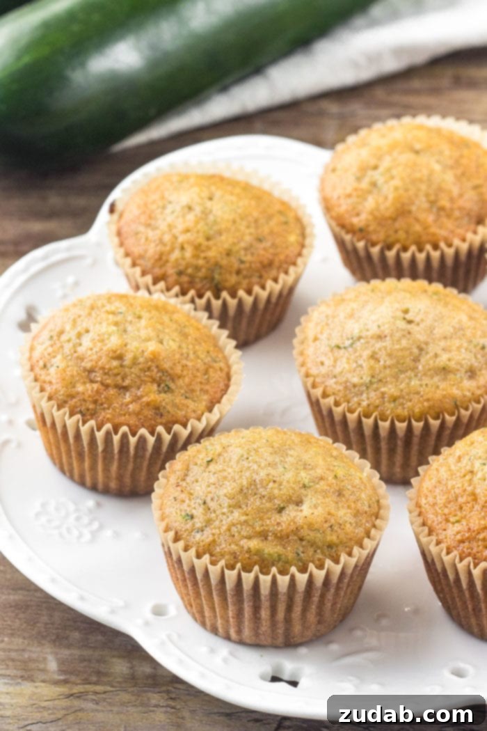 Cream Cheese Frosted Zucchini Delights 3 A beautifully arranged plate featuring a collection of freshly baked zucchini cupcakes, each invitingly ready for a generous swirl of cream cheese frosting.
