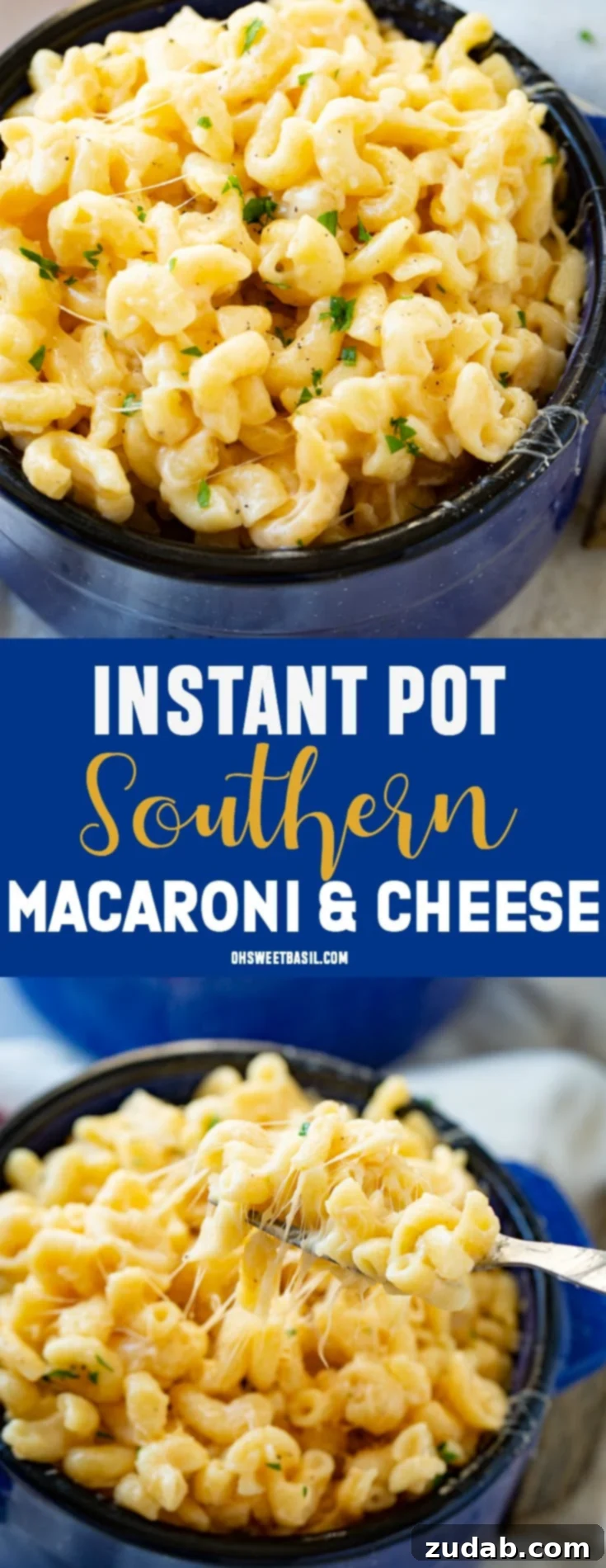 Creamy Instant Pot Southern Macaroni and Cheese 8 An Instant Pot full of creamy, cheesy Instant Pot macaroni and cheese, ready to be served.