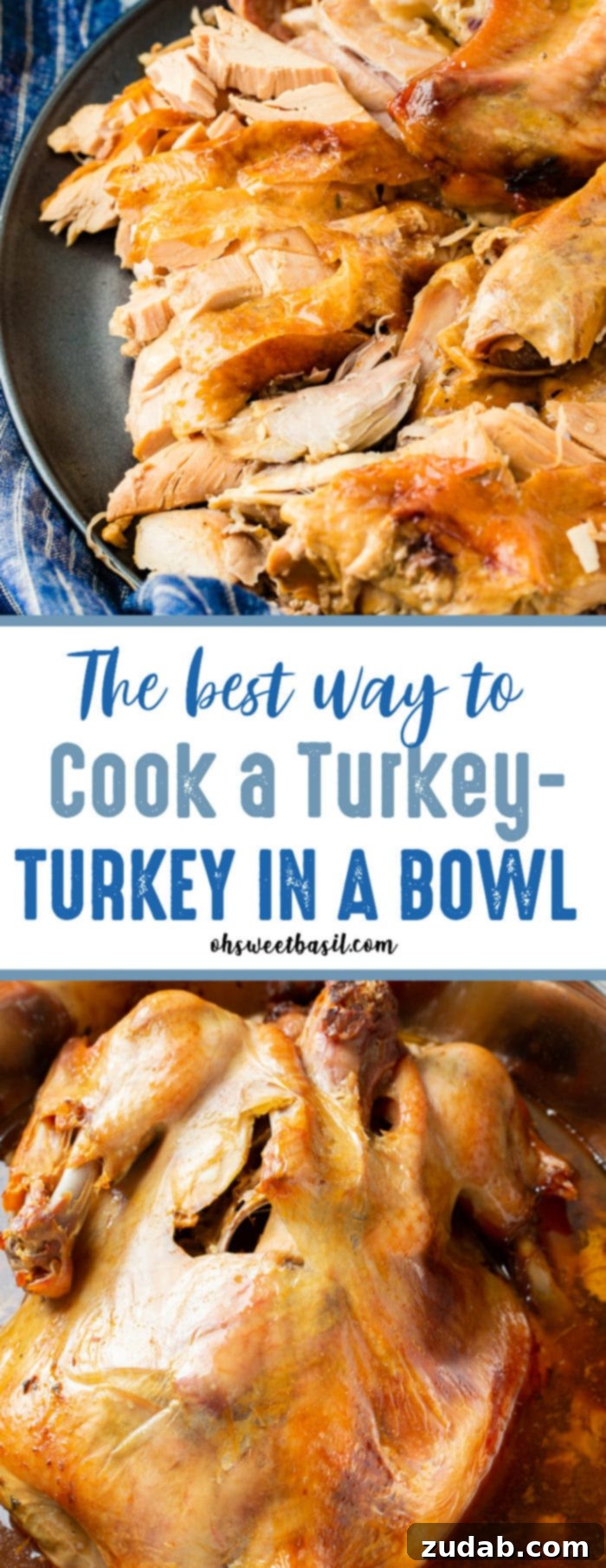 A grey platter displaying succulent, shredded turkey, meticulously cooked using the innovative 'turkey in a bowl' method, promising a delightful texture.