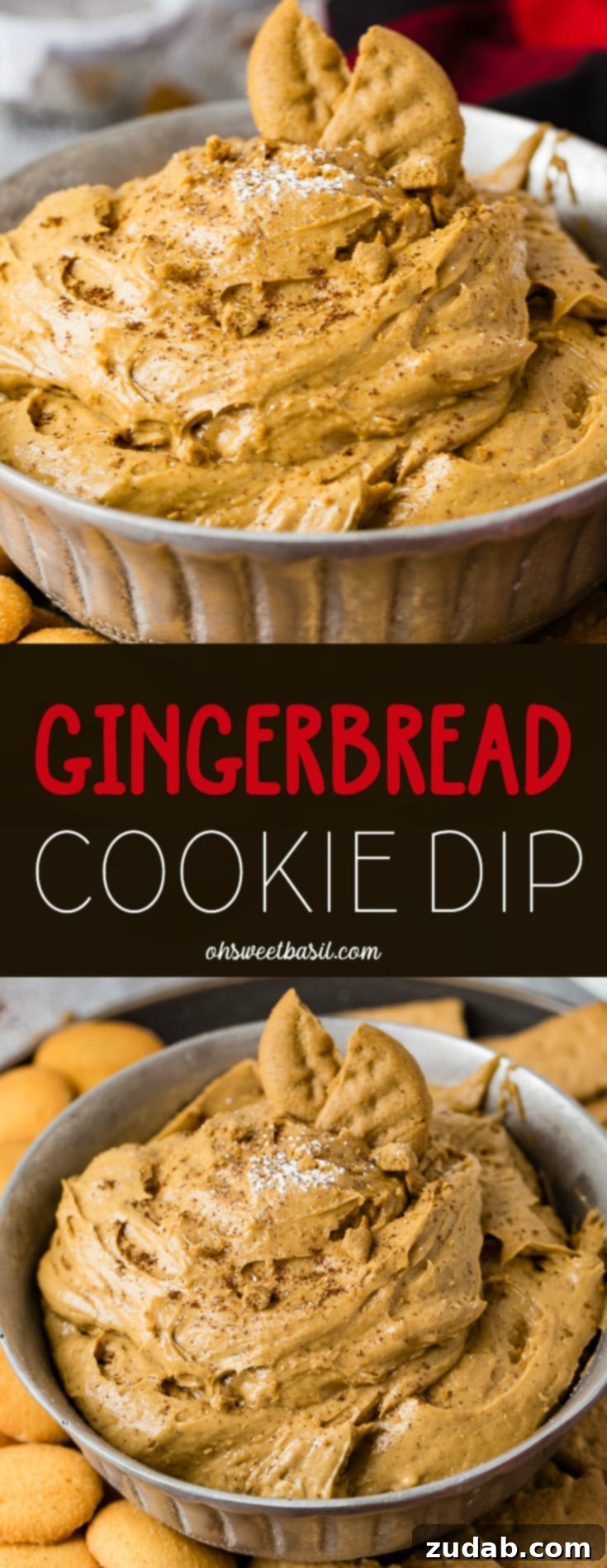 Creamy Gingerbread Delight 8 a silver bowl full of fluffy gingerbread cookie dip or molasses cookie dip with graham crackers and nilla wafers