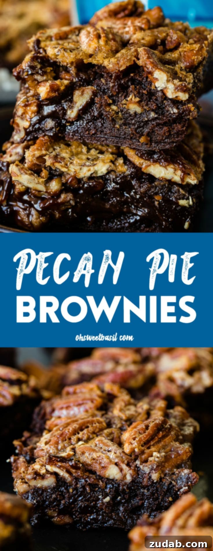 A large serving tray filled with beautifully cut Pecan Pie Brownies, ready to be enjoyed at a gathering.