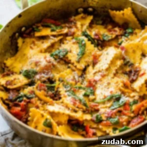 Easy Crispy Pancetta Ravioli with Sun-Dried Tomatoes and Spinach