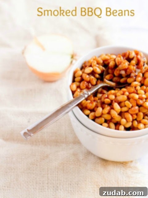 Smoky Sweet BBQ Beans 3 Smoked BBQ Beans with juicy meat