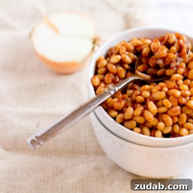 Smoky Sweet BBQ Beans 4 Closeup of Smoked BBQ Beans