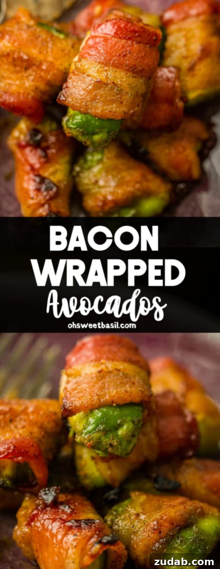 Crispy Bacon Avocado Bites 8 A creamy avocado wrapped in bacon