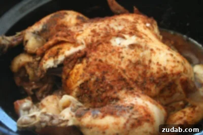2012's Flavorful Favorites 2 Whole Crockpot Roasted Chicken, golden brown and juicy, ready to be served from a slow cooker.