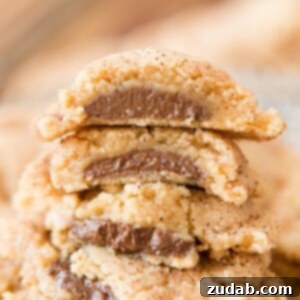 Peanut butter cookies stuffed with chocolate ohsweetbasil.com