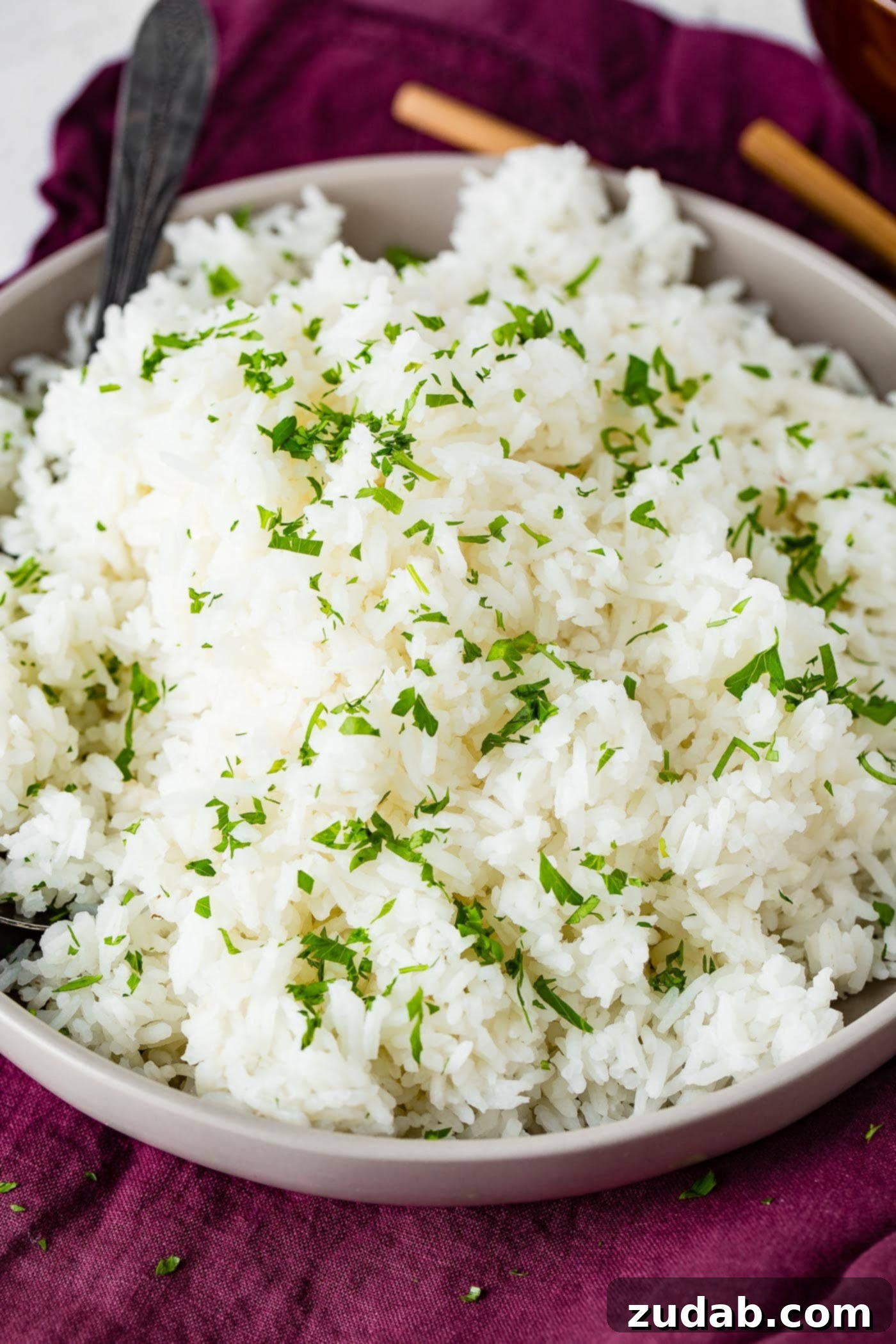 Mastering Fluffy White Rice 3 a dish of long grain white rice