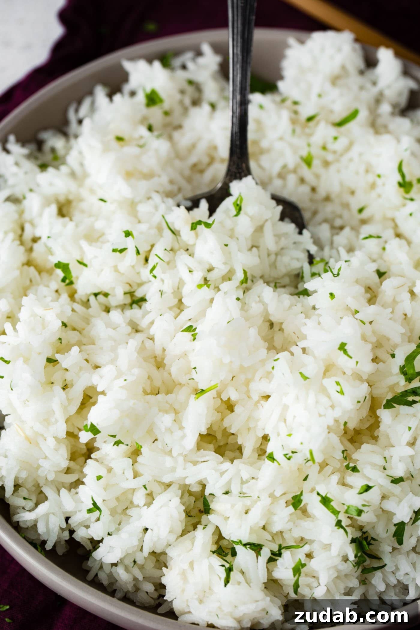Mastering Fluffy White Rice 4 a dish of long grain white rice