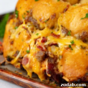 Cheesy Apple Sausage Tear-and-Share 2 Breakfast Sausage and Apple Cheesy Pull Apart
