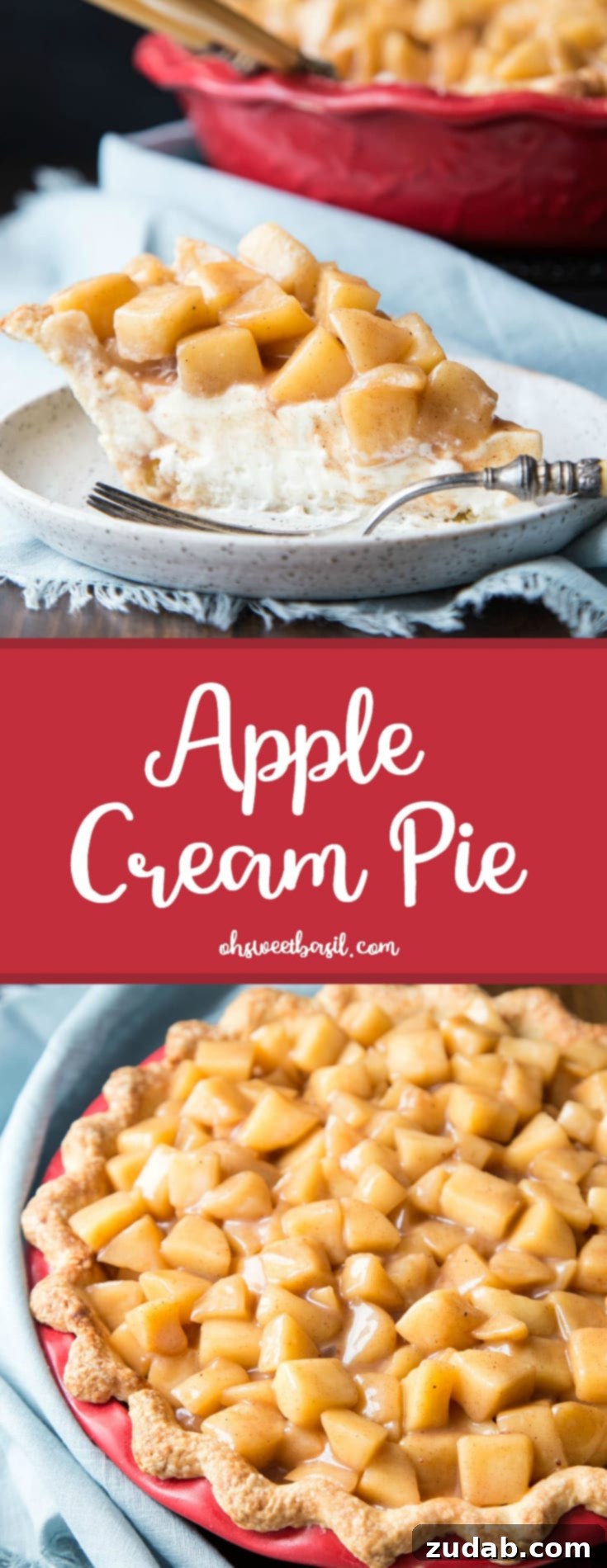 Creamy Apple Pie 6 A slice of creamy apple pie with freshly cut apples on top, showcasing the layers.