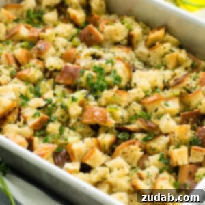 Classic stuffing ready to be served