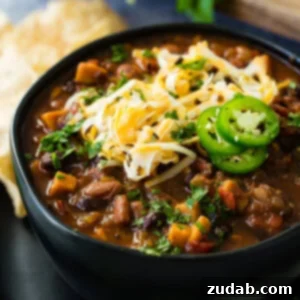 A visually appealing square image of the Instant Pot Vegetarian Chili, suitable for pinning.