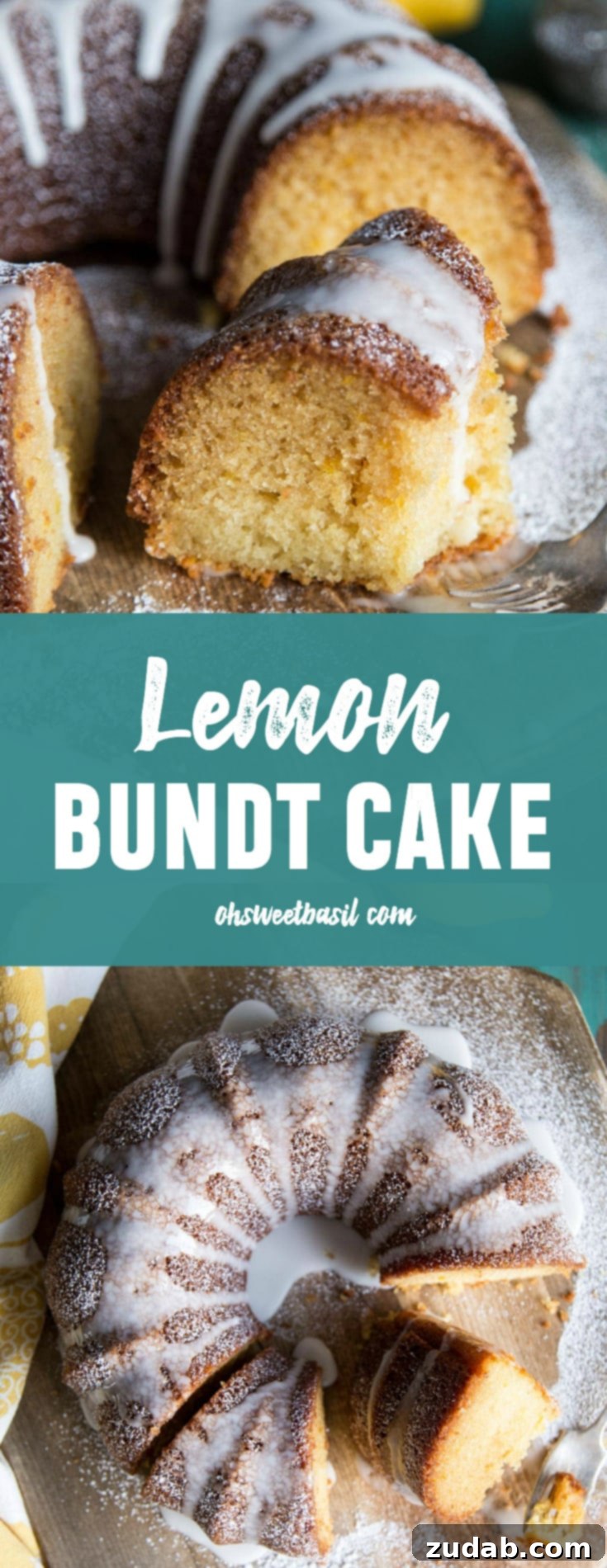 Zesty Lemon Crown 7 A slice of lemon bundt cake with glaze