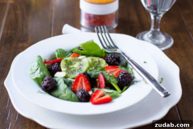 White Balsamic Berry Salad recipe is one of our favorite sides when we are looking for something light, healthy and a great presentation. White Balsamic Berry Salad recipe is one of our favorite sides when we are looking for something light, healthy and a great presentation.