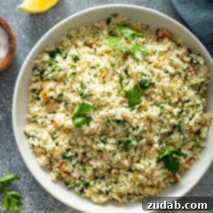Savory Garlic Herb Cauliflower Rice 2 Garlic Herb Cauliflower Rice