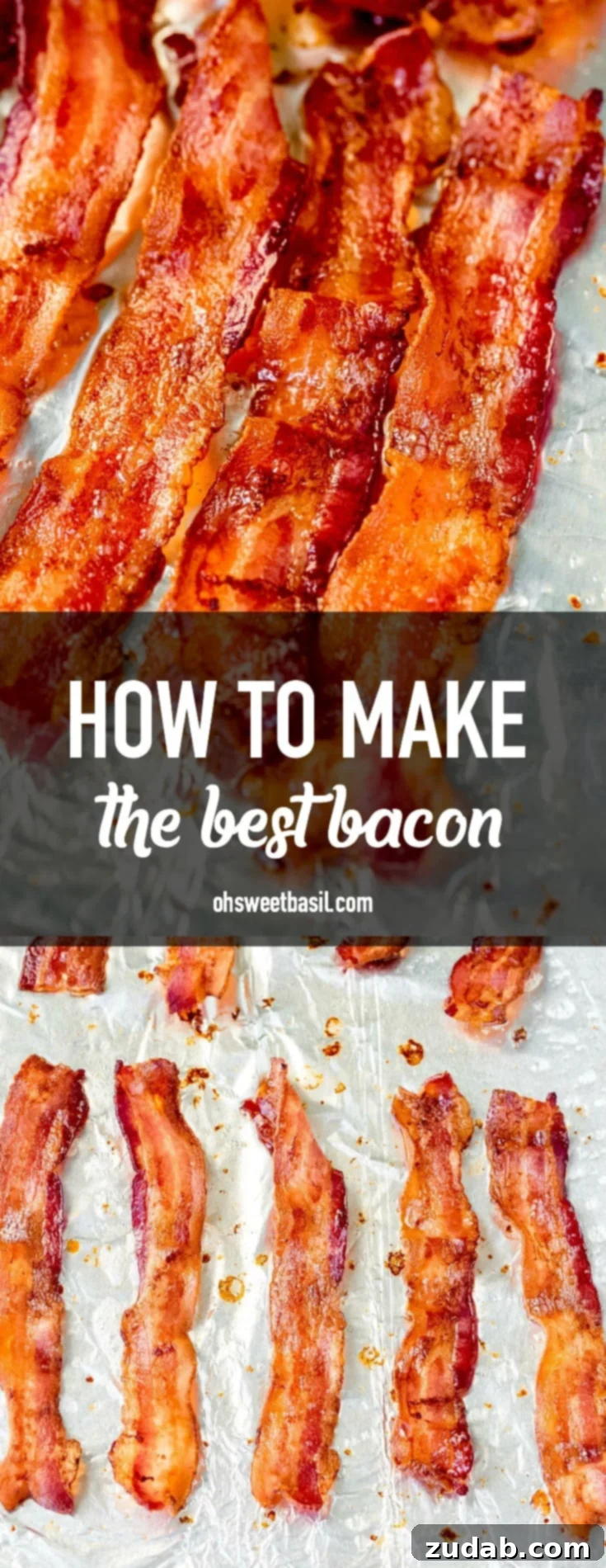 Mastering the Art of Perfect Bacon 7 Perfectly crisp bacon on a baking tray lined with foil.