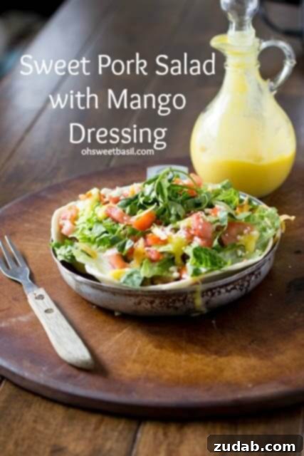 Sweet Pork salads stuffed with cilantro lime rice, beans and a killer mango dressing. ohsweetbasil.com
