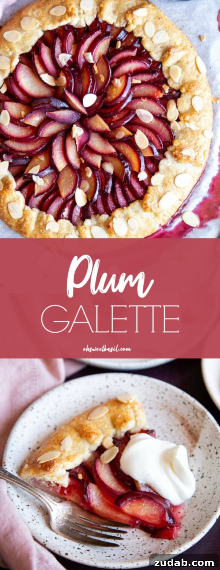Rustic Plum Galette 7 A fully baked and golden brown plum galette, cooled on a wire rack, ready to be sliced and served.