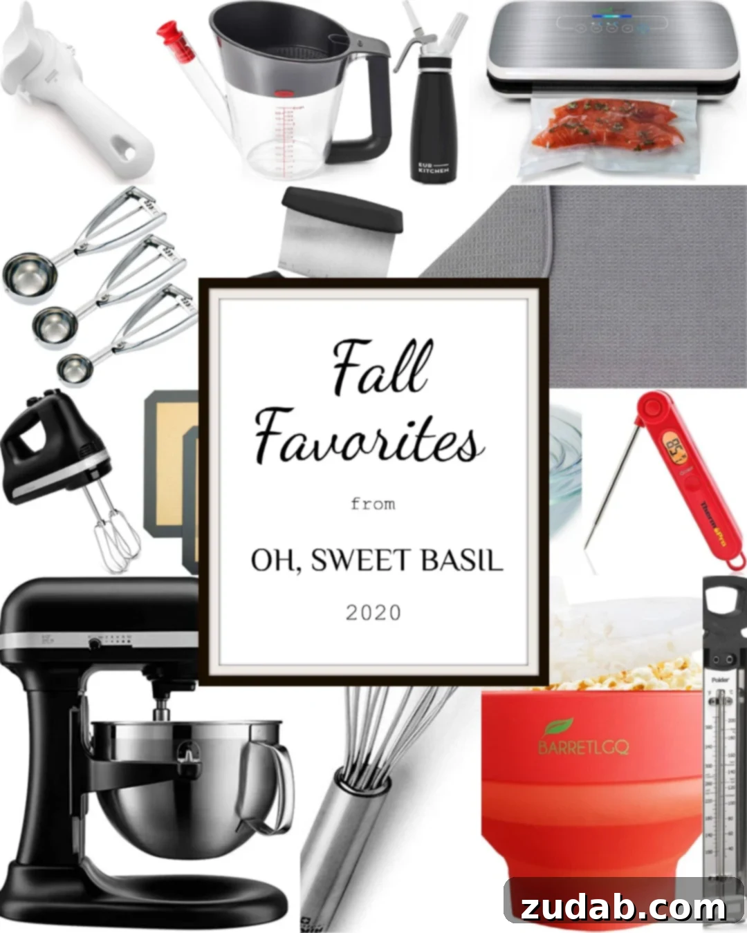 A beautifully decorated kitchen counter ready for fall baking with various ingredients and tools.