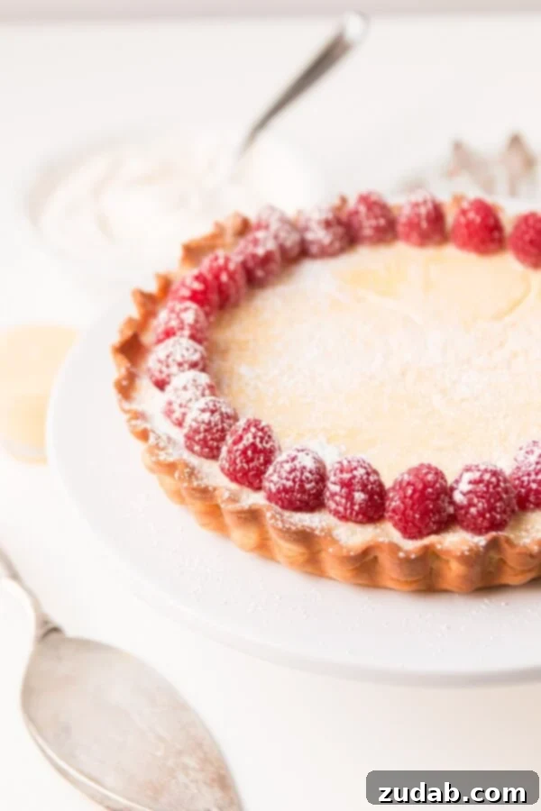 Lemon Curd Cheesecake Tart ohsweetbasil.com