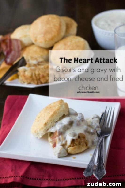 Ultimate Biscuits and Gravy with Fried Chicken and Bacon - A Decadent Southern Breakfast Sandwich Ultimate Biscuits and Gravy with Fried Chicken and Bacon - A Decadent Southern Breakfast Sandwich