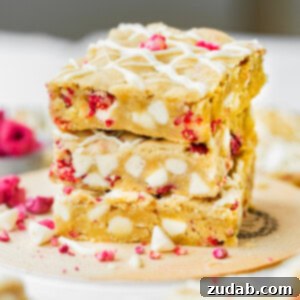 Finished White Chocolate Raspberry Blondies