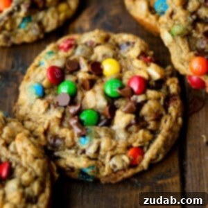 A freshly baked monster cookie, perfect for a gluten-free treat.