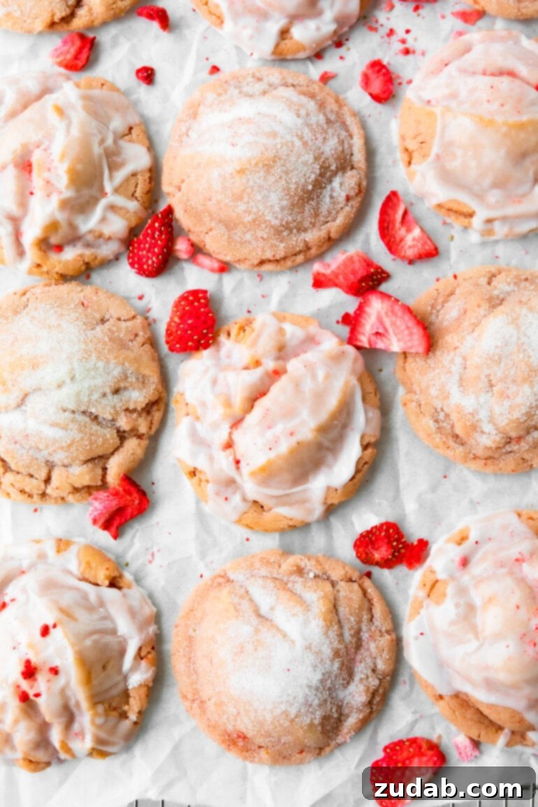 Strawberry Sunshine Cookies 7 A beautiful display of strawberry cookies, perfect for a baby shower or Easter family gathering.