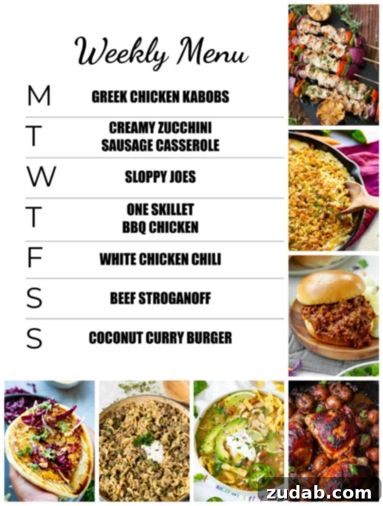 Meals for the Week September 25 October 1 2 A beautifully arranged weekly meal plan collage featuring various delicious dishes for each day of the week, inspiring culinary creativity and healthy eating.