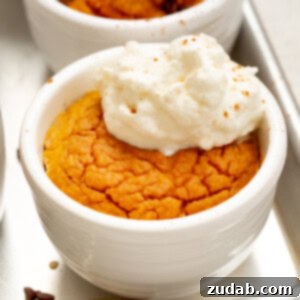 Wholesome Pumpkin Oatmeal Mug Cake 11 A photo of a pumpkin mug cake baked and topped with a dollop of whipped cream