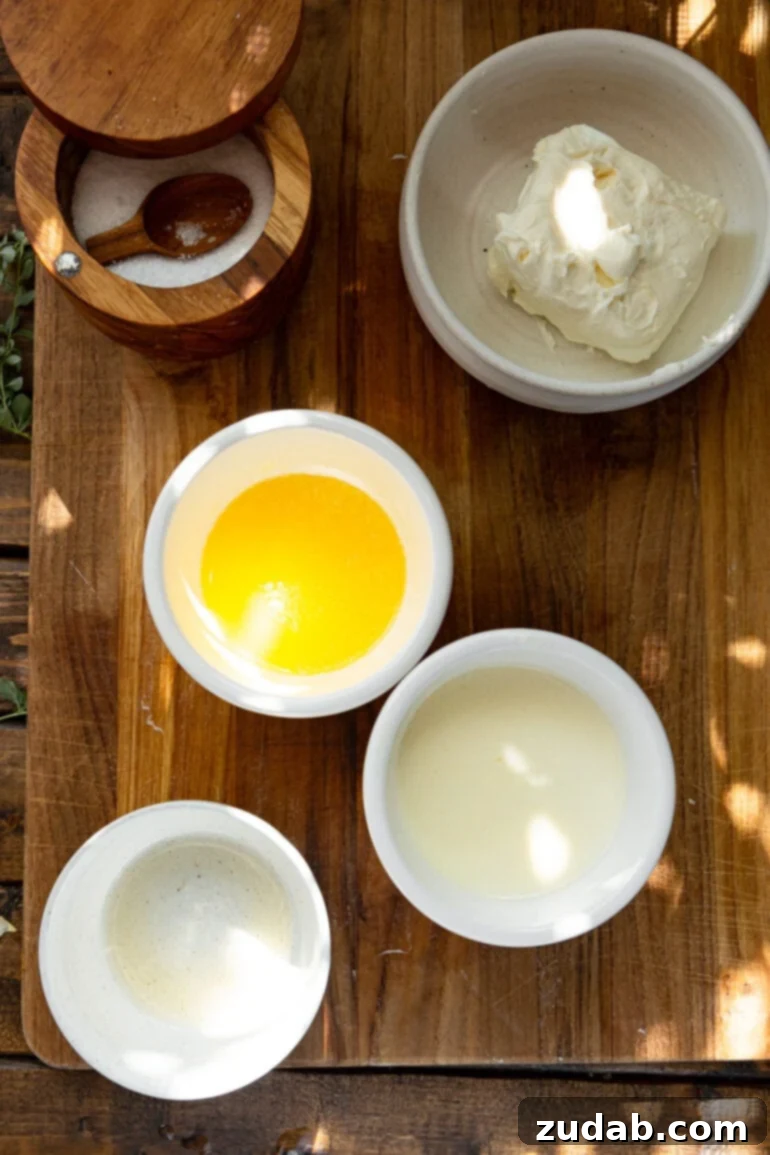 Creamy Instant Pot Mashed Potatoes 5 a photo of all the ingredients in separate bowl that get added to the potatoes for best mashed potatoes