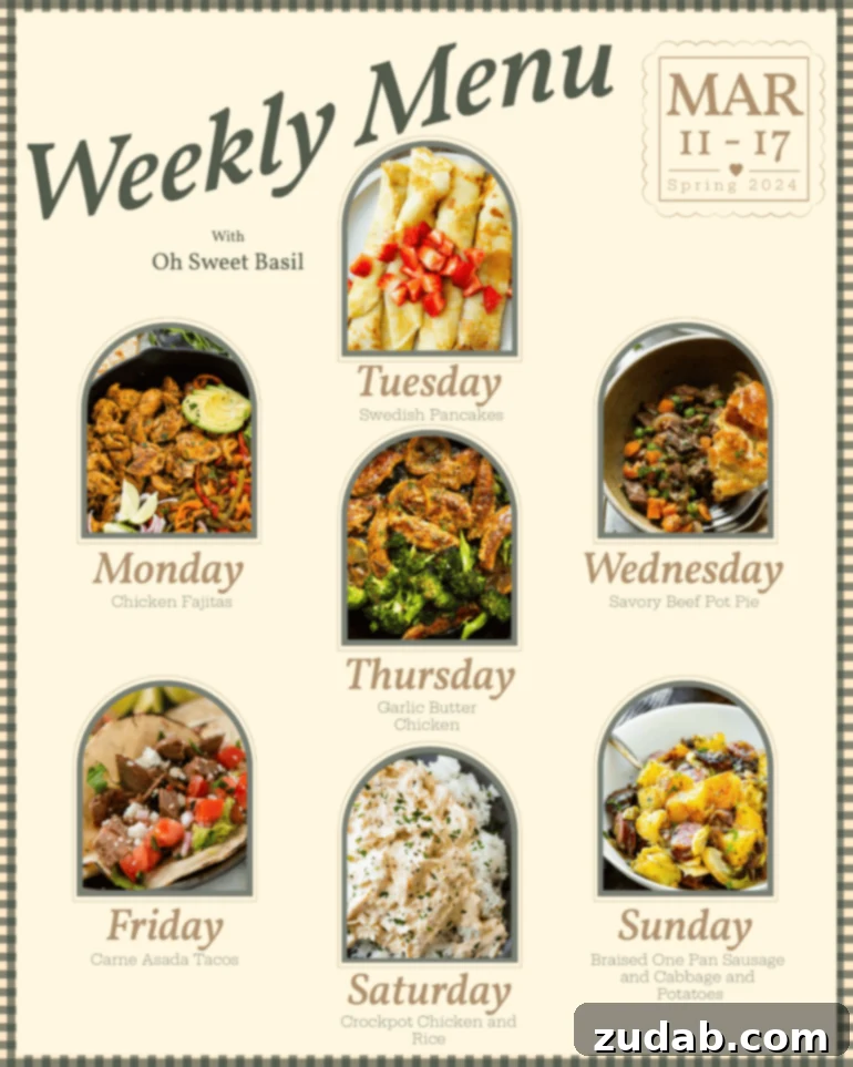 Weekly Menu Plan: Mar. 11-17 2 a graphic showing a weekly menu plan
