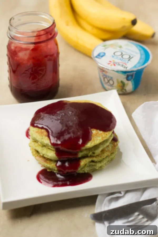 Delicious and healthy Green Monster Pancakes with blood-red syrup, a fun breakfast for kids. perfect for Halloween or any day! Delicious and healthy Green Monster Pancakes with blood-red syrup, a fun breakfast for kids. perfect for Halloween or any day!