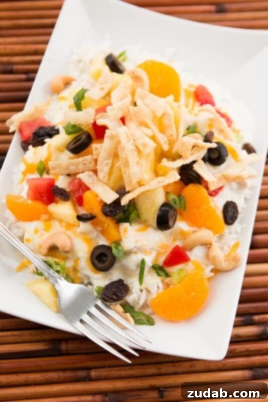 Your Meal Plan for April 15 to 21 5 A colorful and customizable Hawaiian Haystack dish with creamy chicken gravy over rice and various toppings.