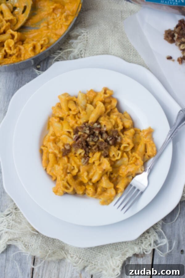 Perfect Harmony: Salty and Sweet Pumpkin Pasta Creamy Pumpkin Pasta sauce with crunchy brown sugar pecans. You have to try to truly understand just how fantastic this pasta dish is! #fishernuts ohsweetbasil.com