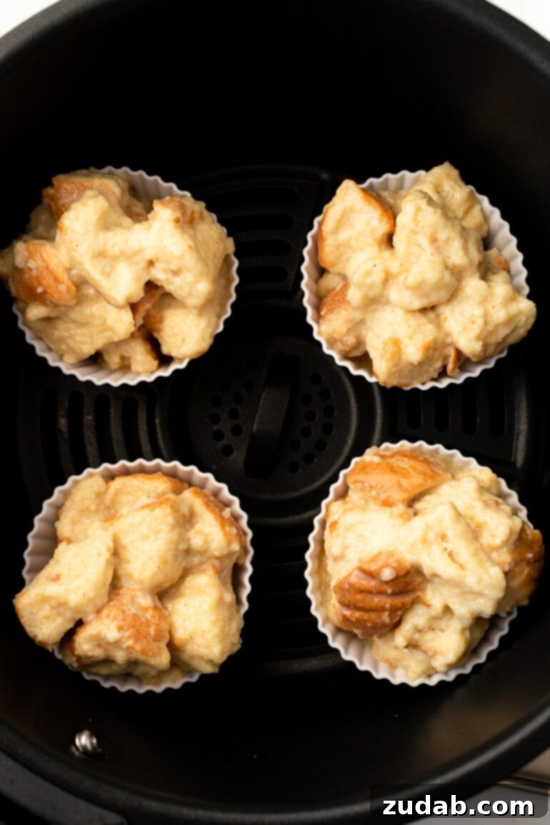a photo gallery of all the steps for making air fryer french toast muffins