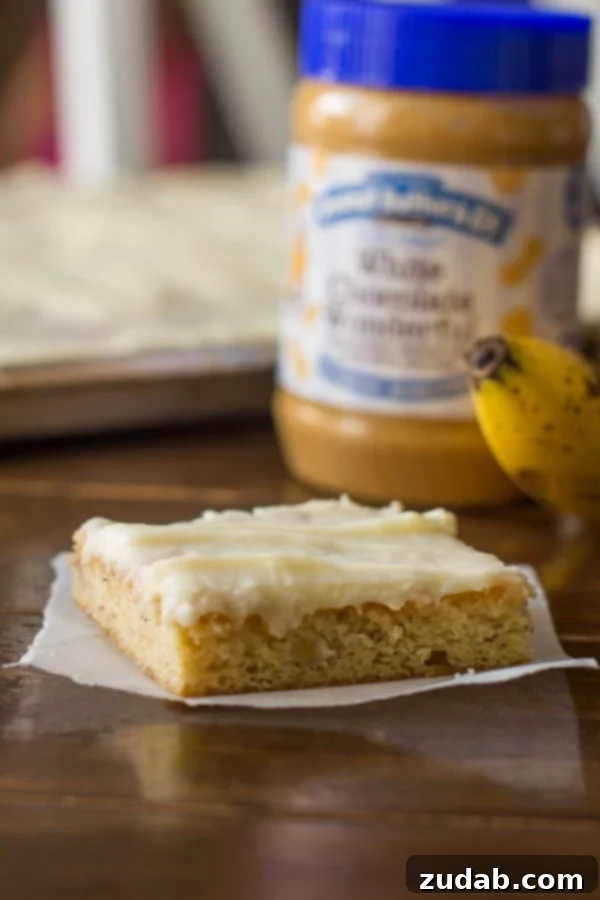 Irresistible White Chocolate Peanut Butter Banana Cake for Any Occasion Delicious White Chocolate Peanut Butter Banana Cake with Cream Cheese Frosting