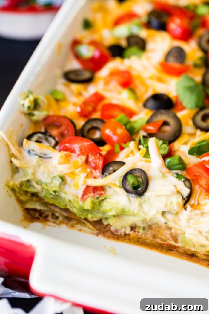 Olympic Celebrations: Red, White, and Blue Recipes 19 Whether it's football game day in the fall or winter, there's nothing better than wandering over to the food table and finding the best Mexican 7 layer dip. It's the best I've ever had!