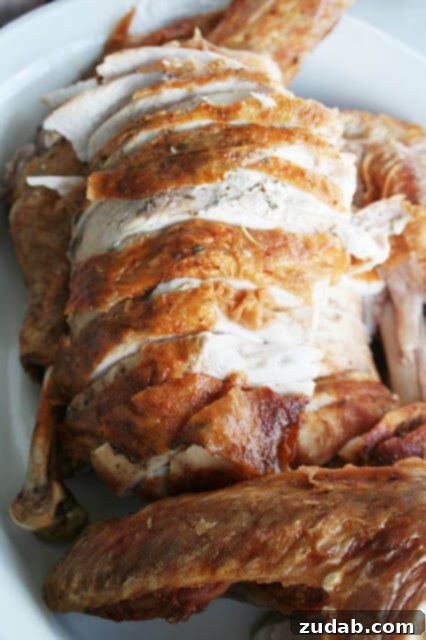 Juicy Herb Roasted Turkey Breast 7 Carved Deep Fried Turkey, golden brown and crispy.