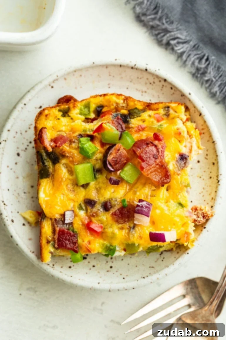 Cheesy Bacon Breakfast Bake 5 Cheesy Bacon Baked Egg Casserole with Red Onion Topping